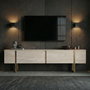 Nordure Onera Mueble para TV Travertino y Oro